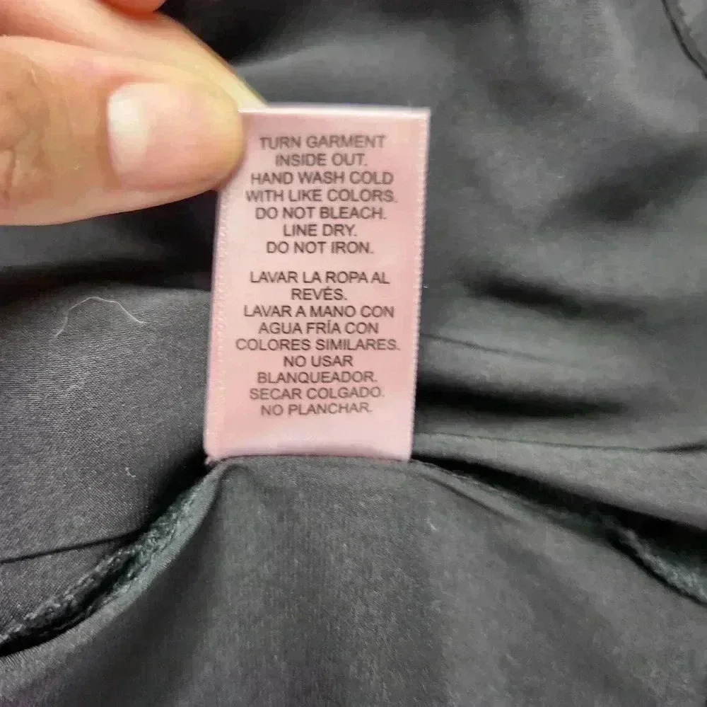 Juicy Couture Collared Slip Dress Pajamas in Black Size S - Picture 7 of 14